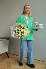 51 біло-жовтий тюльпан - Зображення 3