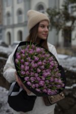 Букет зі 101 піоновидного тюльпана дабл прайс