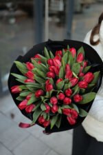Bouquet of 51 red tulips