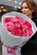 Букет з 11 піоновидних троянд Кантрі блюз - Зображення 2