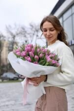 Букет з 51 піоновидного тюльпана Дабл прайс - Зображення 3