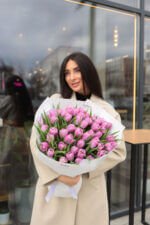 Букет із 51 тюльпану сорту Дабл Прайс - Зображення 2