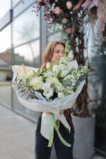 Букет мікс з тюльпанами та антуріумом - Зображення 5