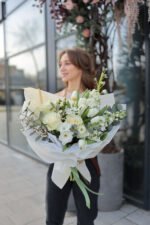 Букет мікс з тюльпанами та антуріумом