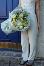 Букет біло-лимонний з антуріумом - Зображення 4