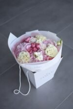 Букет з рожевими гортензіями та трояндами Мондіаль - Зображення 4