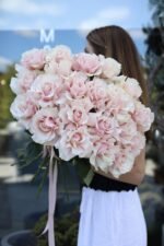 Monobouquet of 21 Pink Mondial roses