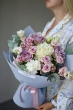 Міксований букет-комплімент в фіолетових колоьорах з Меморі - Зображення 3