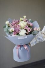 Міксований букет-комплімент в фіолетових колоьорах з Меморі - Зображення 2