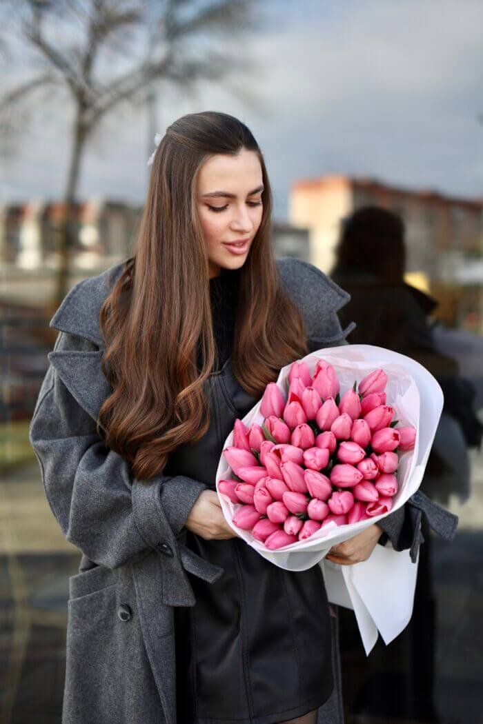 Букет з 51 рожевих тюльпанів 4 Tandem GREEN SHOP