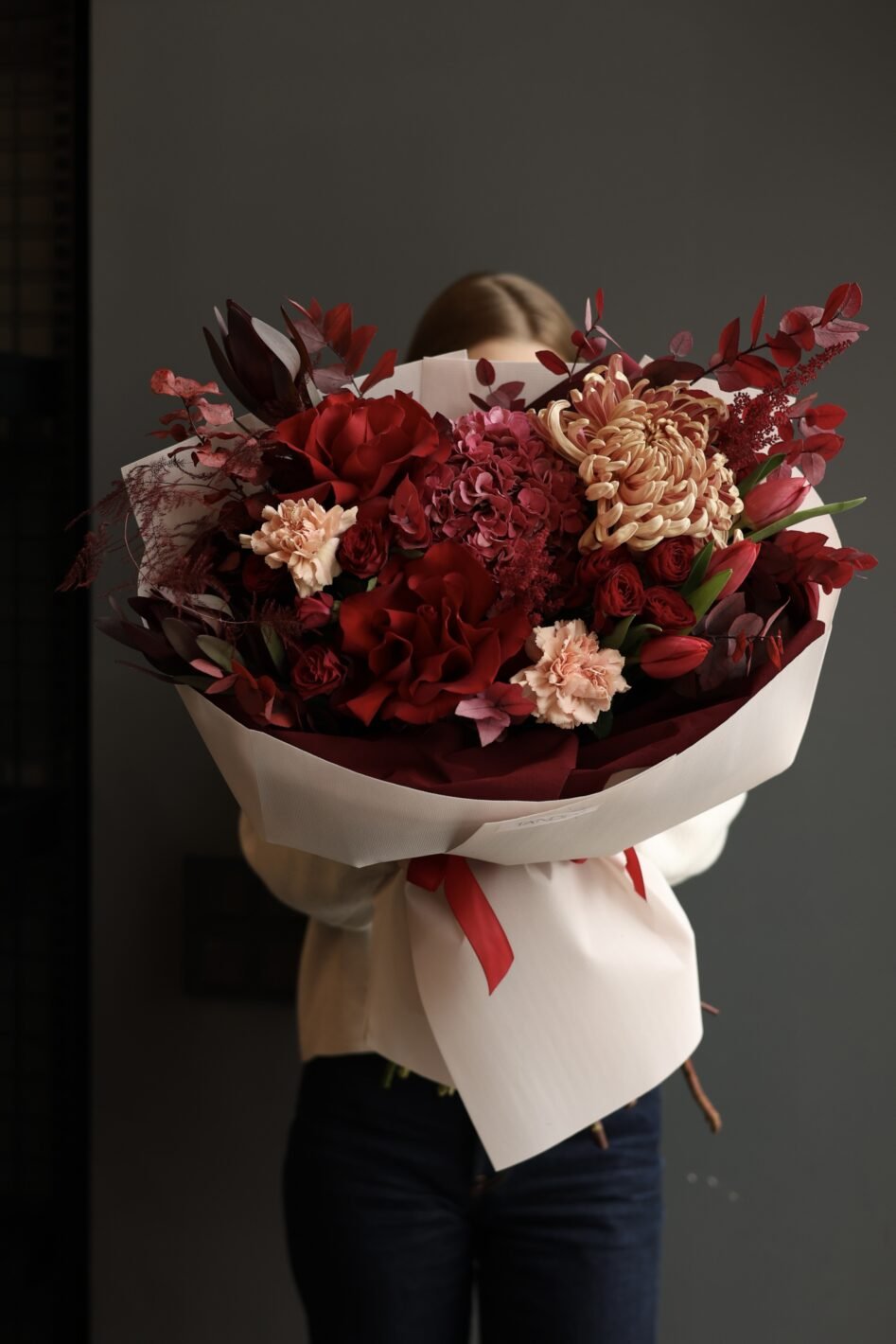 D48A9300 Насичений осінній мікс із гортензією та хризантемою - Зображення 1