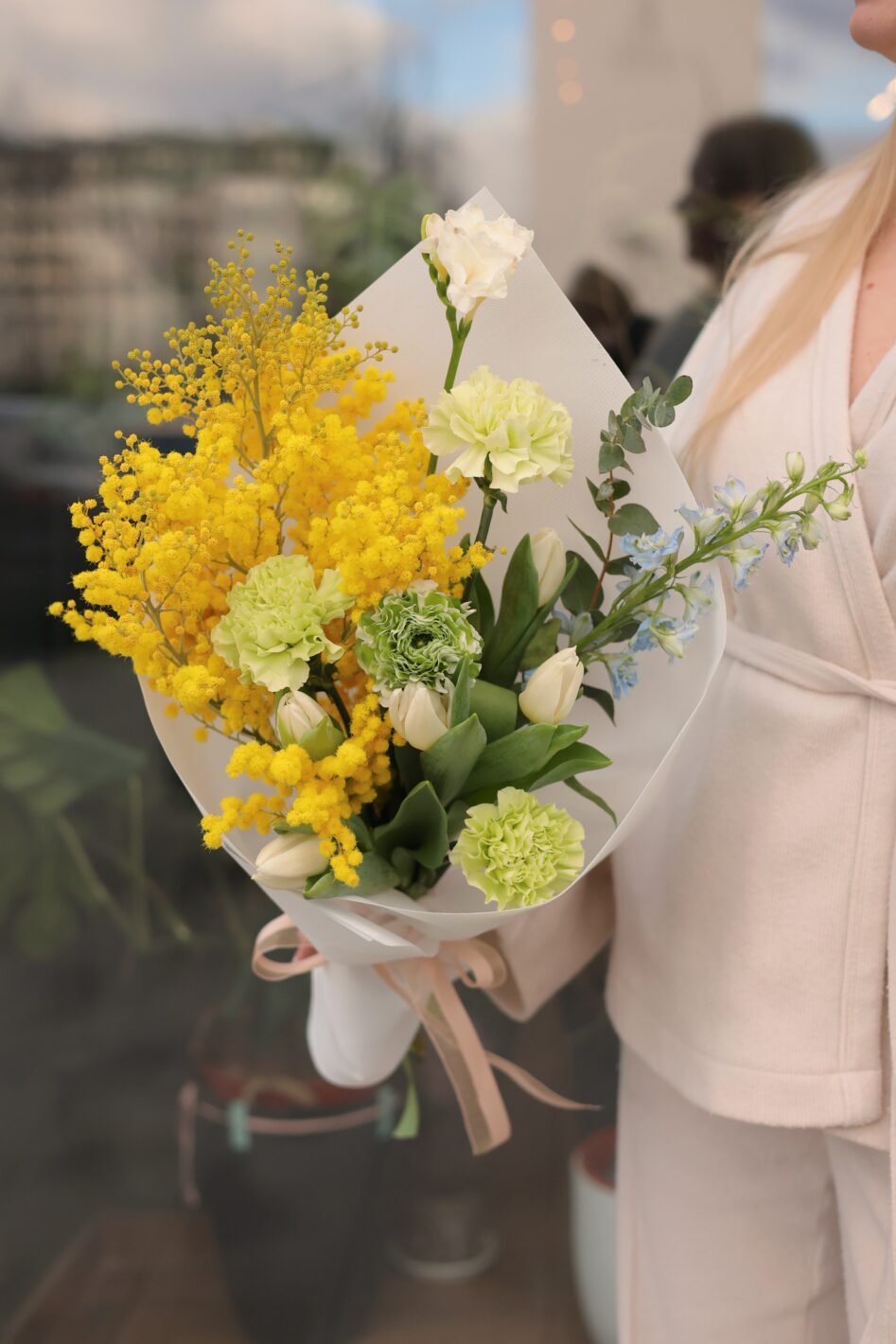 Processed with VSCO with v3 preset Букет-комплімент з мімозою - Зображення 1