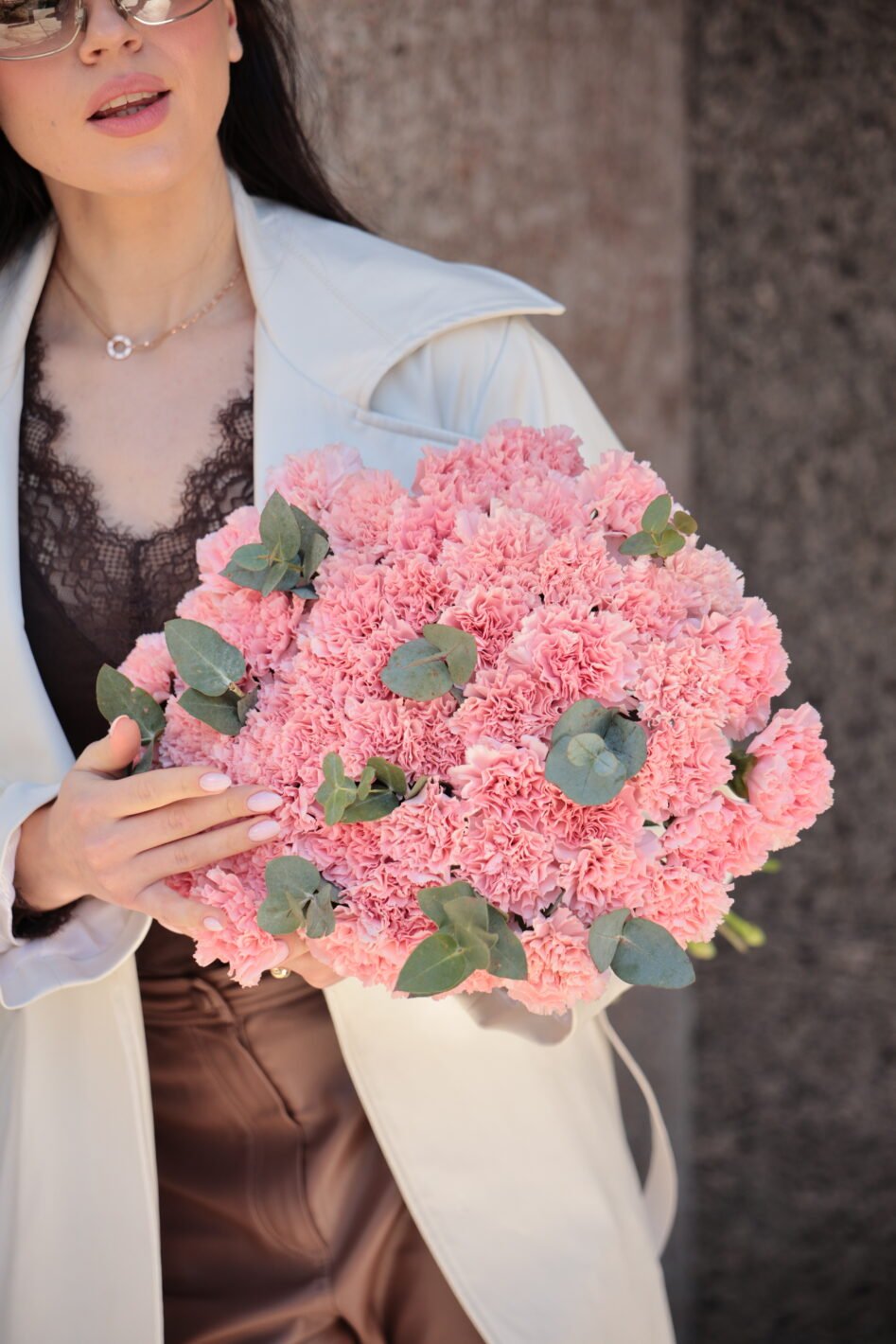 IMG_3606 Монобукет з рожевого діантуса з евкаліптом - Зображення 1